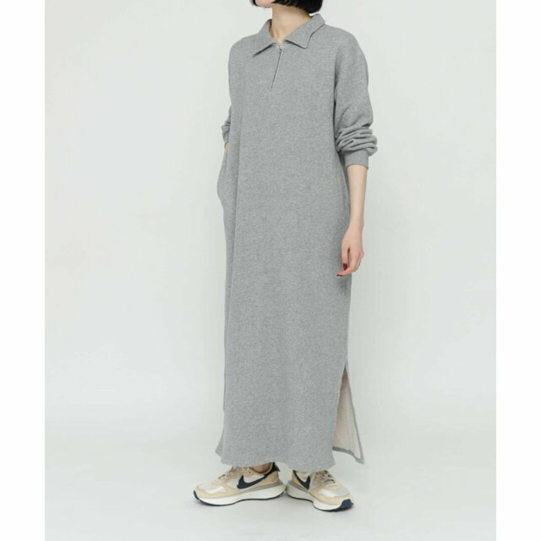 URBAN RESEARCH DOORS(アーバンリサーチドアーズ)の【グレー】『別注』Sports Wear*DOORS ハーフジップ長袖ワンピース レディースのワンピース(ロングワンピース/マキシワンピース)の商品写真