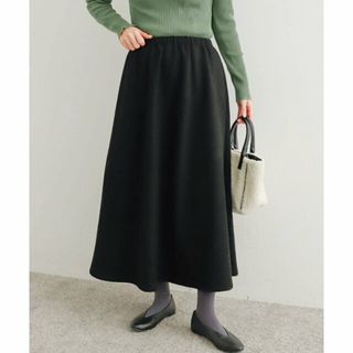 アーバンリサーチドアーズ(URBAN RESEARCH DOORS)の【BLACK】ウール混カットスカート(ロングスカート)