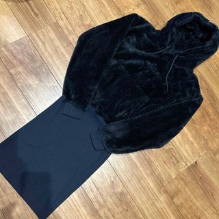 ルーカ(RVCA)のルーカ RVCA  ビックシルエット　ワンピース　BLACK XS(ひざ丈ワンピース)