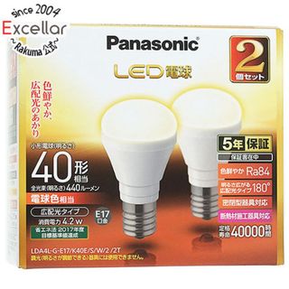 パナソニック(Panasonic)のPanasonic　LED電球 E17口金 2個セット 電球色　LDA4LGE17K40ESW22T(天井照明)