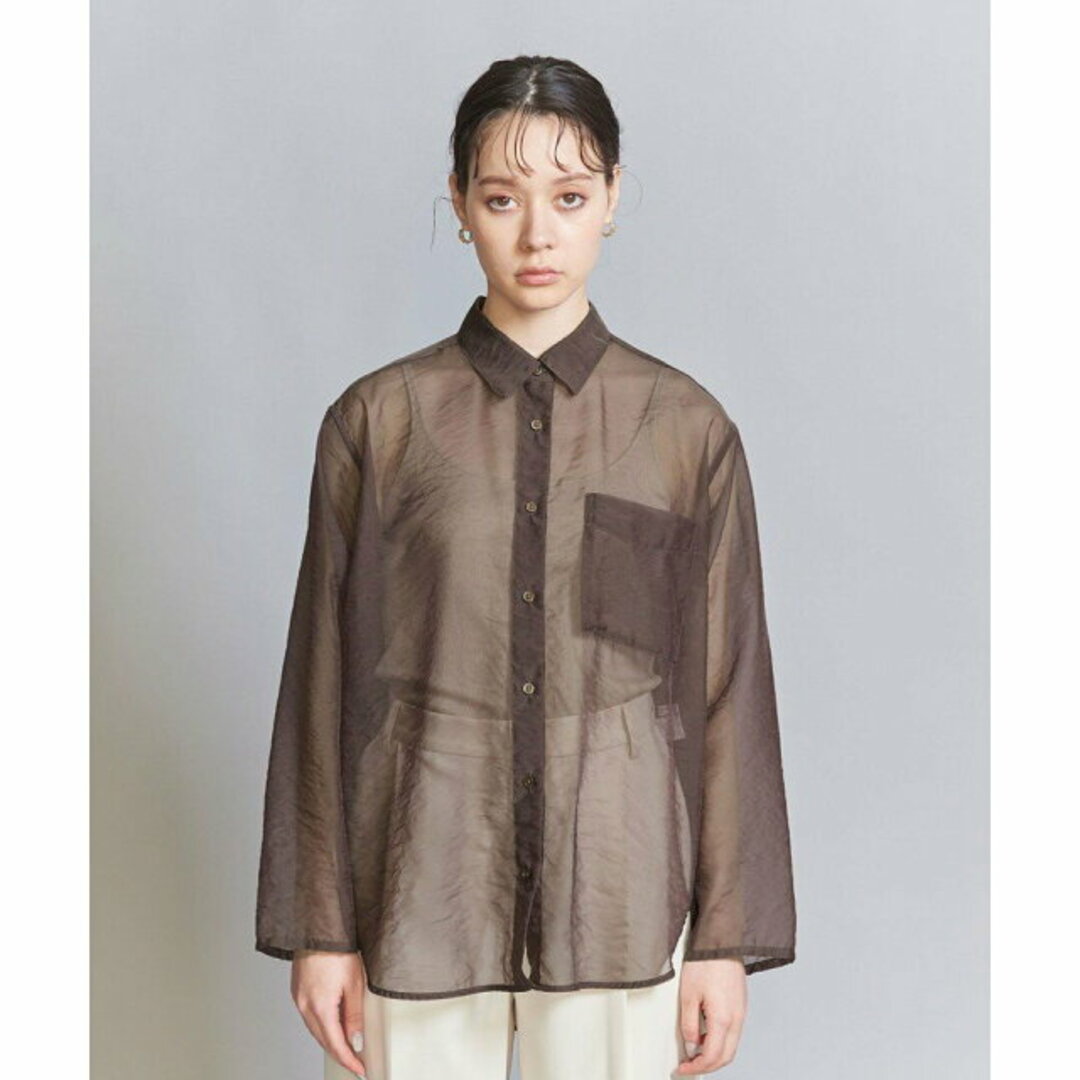 BEAUTY&YOUTH UNITED ARROWS(ビューティアンドユースユナイテッドアローズ)の【MD.BROWN】シャンブレー オーガンジー シャツ -ウォッシャブル- レディースのトップス(シャツ/ブラウス(長袖/七分))の商品写真