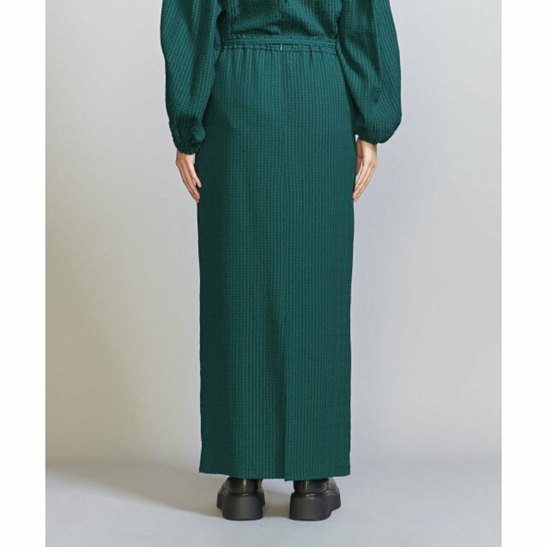 BEAUTY&YOUTH UNITED ARROWS(ビューティアンドユースユナイテッドアローズ)の【DK.GREEN】チェックジャカード Iラインロングスカート -ウォッシャブル- レディースのスカート(ロングスカート)の商品写真