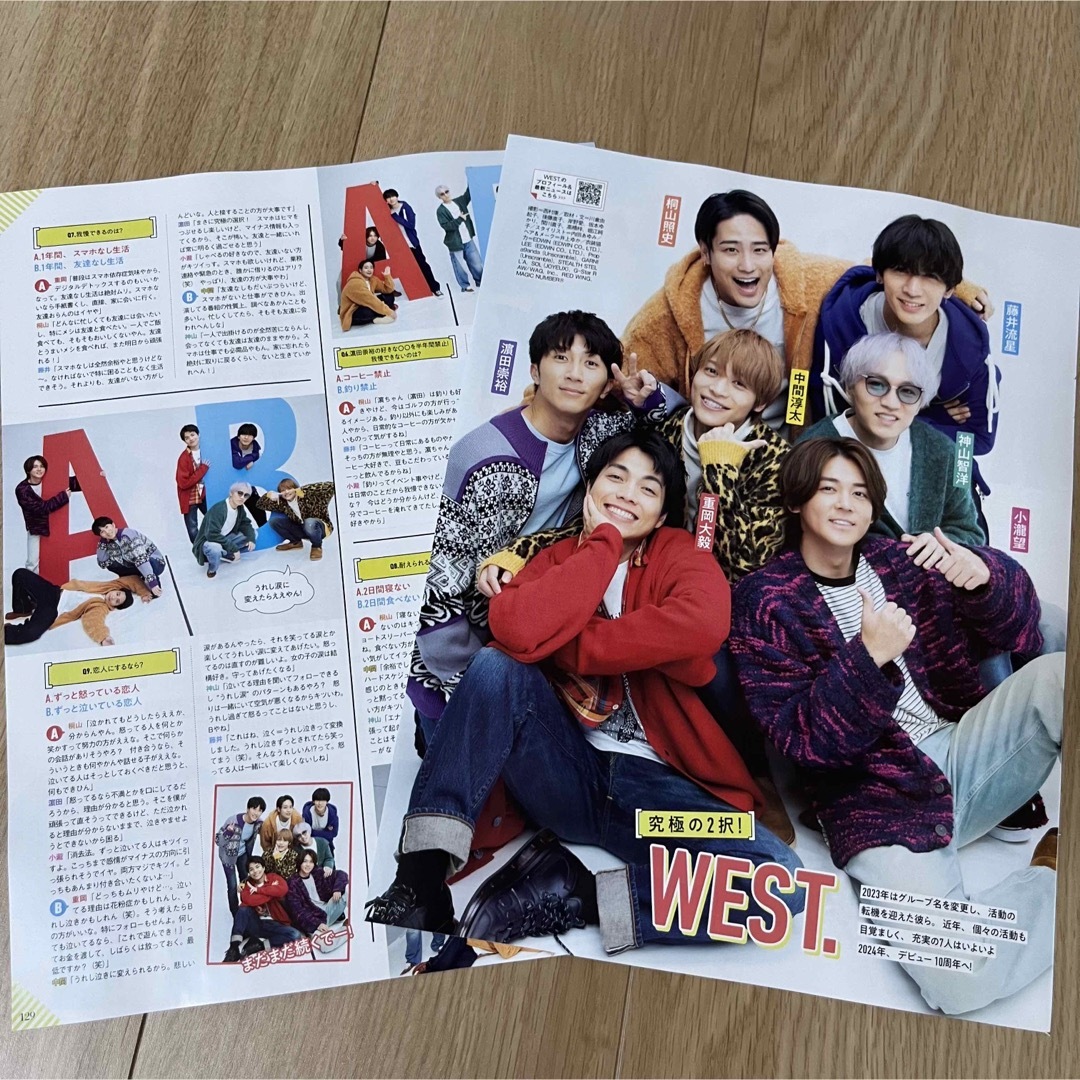 ジャニーズWEST(ジャニーズウエスト)のWEST. TVnavi ザテレビジョン 切り抜き エンタメ/ホビーの雑誌(アート/エンタメ/ホビー)の商品写真