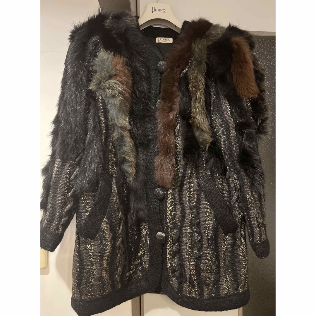 毛皮　コート　tohko 高級ニットコート レディースのジャケット/アウター(毛皮/ファーコート)の商品写真