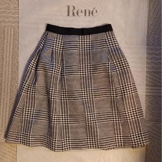 ルネ(René)の美品Rene千鳥格子スカート☆34(ひざ丈スカート)