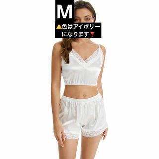 【肌触り抜群❣️】サテン パジャマ セクシー 寝巻き 部屋着 ルームウェア　M(その他)