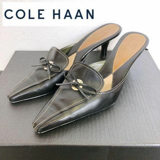 コールハーン(Cole Haan)の美品　定4万程　コールハーン　サンダル　パンプス　ブラック系　7 1/2(ハイヒール/パンプス)