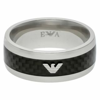 エンポリオアルマーニ(Emporio Armani)の未使用 正規品 エンポリオアルマーニ 指輪 26号 メンズ シルバー ブラック(リング(指輪))