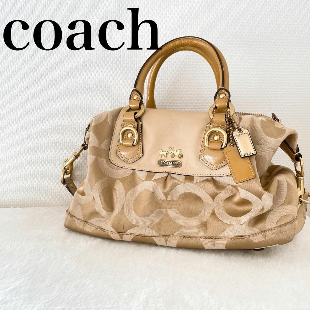 レア✨Coachコーチセミショルダーバッグトートバッグシャンパンゴールドベージュ | フリマアプリ ラクマ