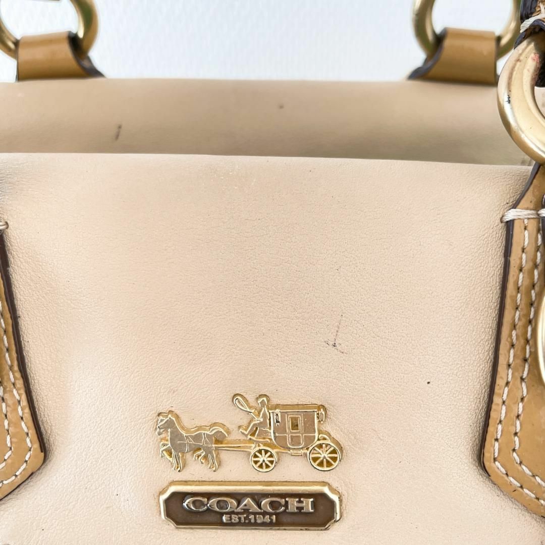 レア✨Coachコーチセミショルダーバッグトートバッグシャンパンゴールドベージュ