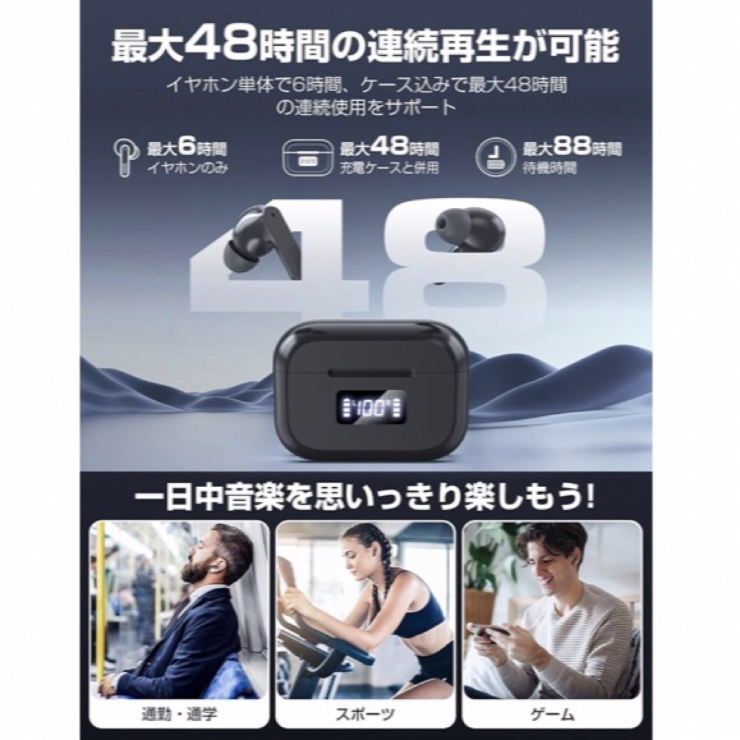 Bluetoothイヤフォン スマホ/家電/カメラのオーディオ機器(ヘッドフォン/イヤフォン)の商品写真