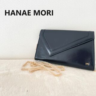 ハナエモリ(HANAE MORI)の美品✨HANAE MORIハナエモリハンドバッグトートバッグブラック黒ロゴ(トートバッグ)