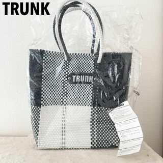 未使用美品✨TRUNKトランクハンドバッグトートバッグチェックブラック黒ホワイト