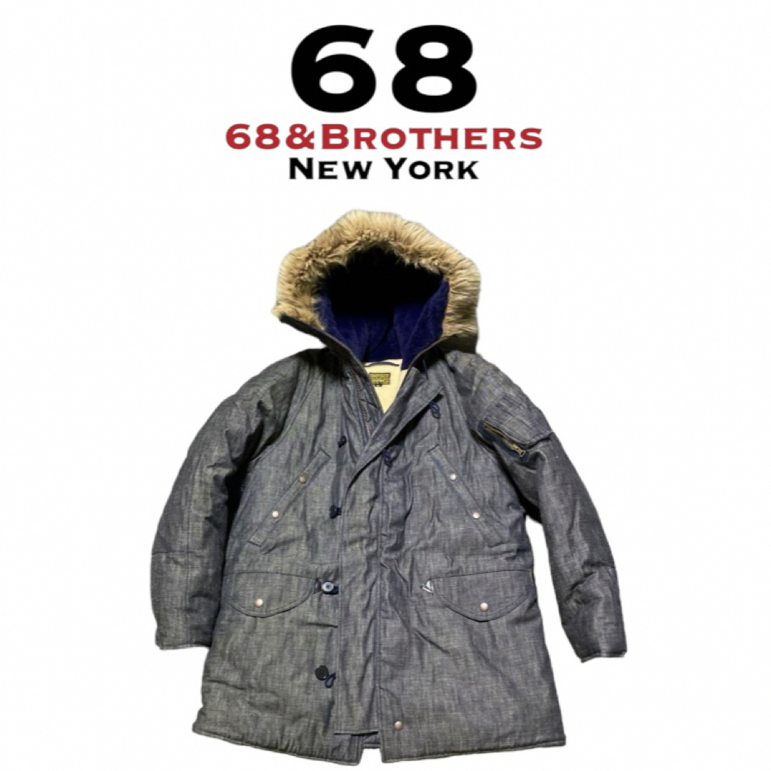 68&brothers(シックスティエイトアンドブラザーズ)の美品【68&BROTHERS】デニムモッズコート メンズのジャケット/アウター(モッズコート)の商品写真