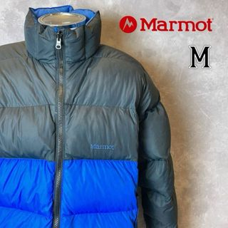 マーモット(MARMOT)のmarmot マーモット　メンズダウン　M ブルー　ブラック　グースダウン(ダウンジャケット)