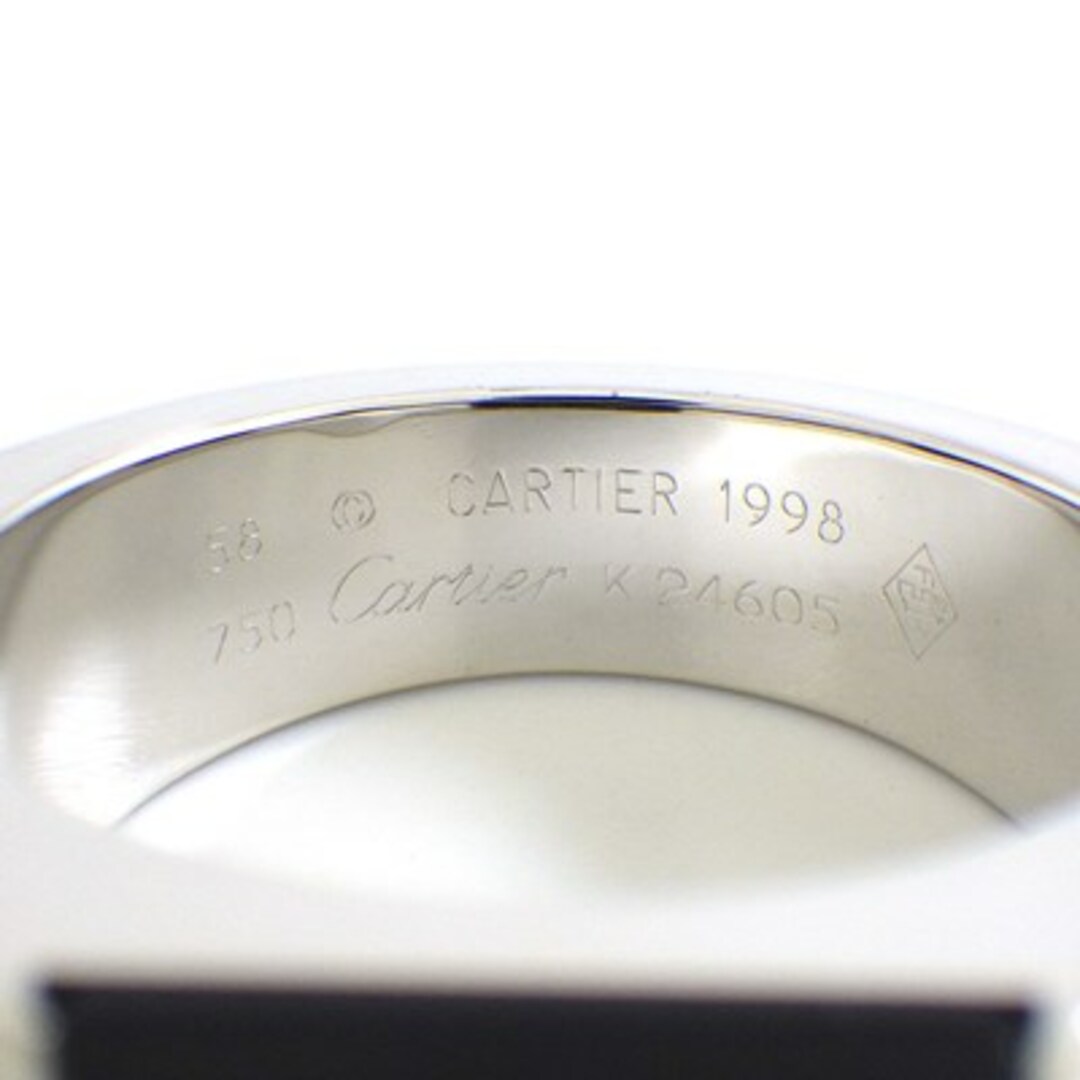 Cartier(カルティエ)のカルティエ Cartier リング タンクマックス スクエア バフトップカット オニキス K18WG 18号 / #58 【中古】 レディースのアクセサリー(リング(指輪))の商品写真