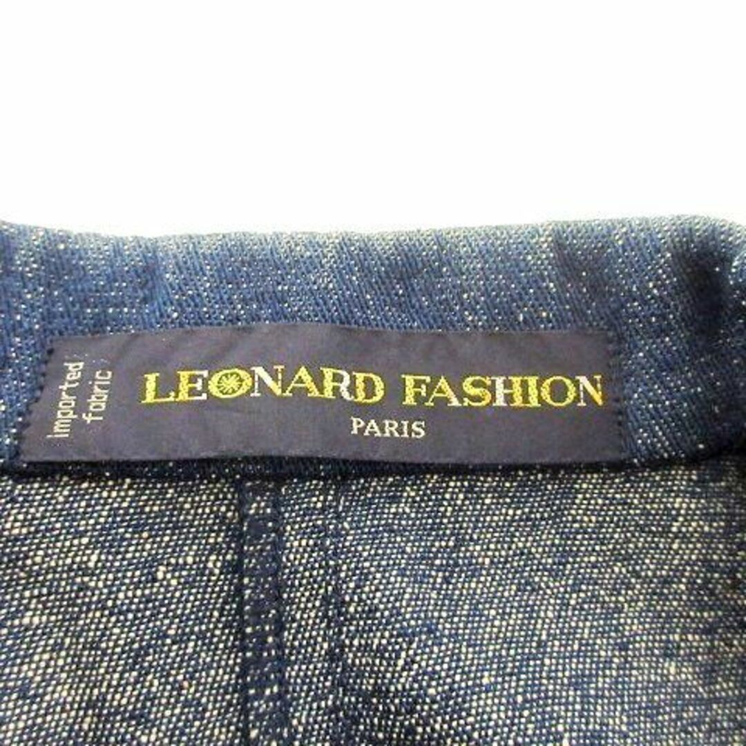 LEONARD(レオナール)のレオナール シルク デニム シングル ジャケット 11 ネイビー ■GY09 レディースのジャケット/アウター(その他)の商品写真