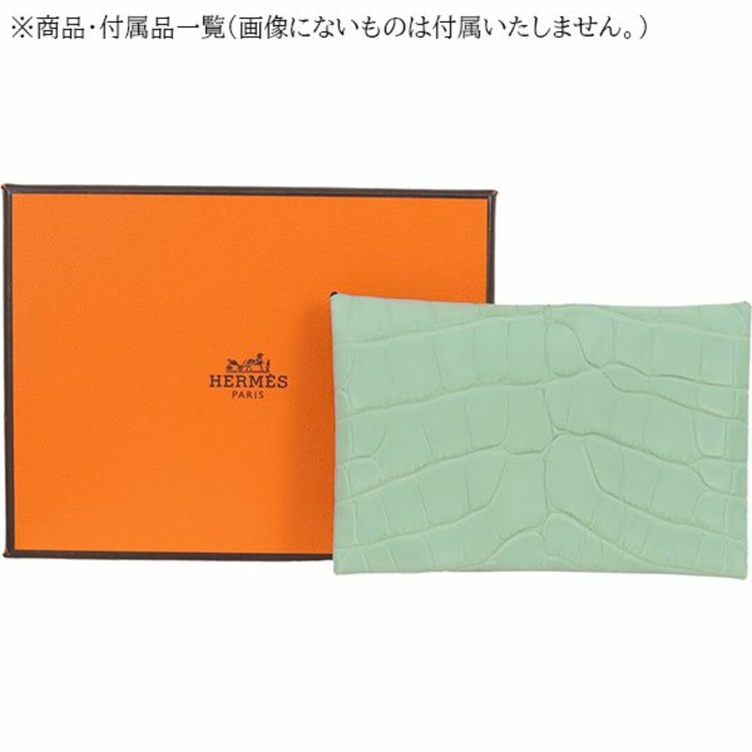 Hermes(エルメス)のエルメス カードケース レディース ミニ財布 アリゲーター ヴェールデュー ヴェールドー 希少 新品 4799 レディースのファッション小物(名刺入れ/定期入れ)の商品写真