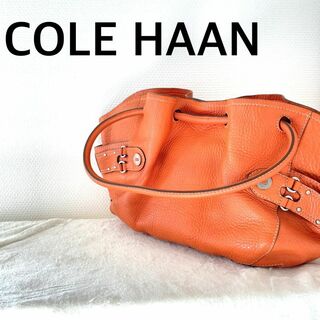 コールハーン(Cole Haan)の美品✨Cole Haanコールハーンセミショルダーバッグトートバッグオレンジ橙(ショルダーバッグ)