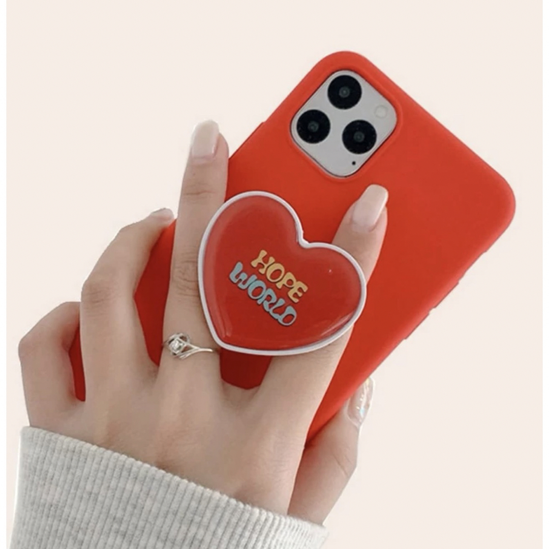 防弾少年団(BTS)(ボウダンショウネンダン)のHOPE WORLD ハート スマホグリップ スマホ/家電/カメラのスマホアクセサリー(その他)の商品写真