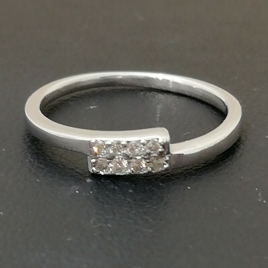 K18WG✨ダイヤ0.03ct✨細身リング✨size８号✨ダイヤ綺麗リング✨