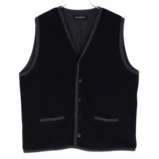 サンローラン(Saint Laurent)の美品 Vintage イヴサンローラン Yves Saint Laurent ベスト ジレ ウール Vネック ノースリーブ トップス メンズ L ブラック(ベスト)