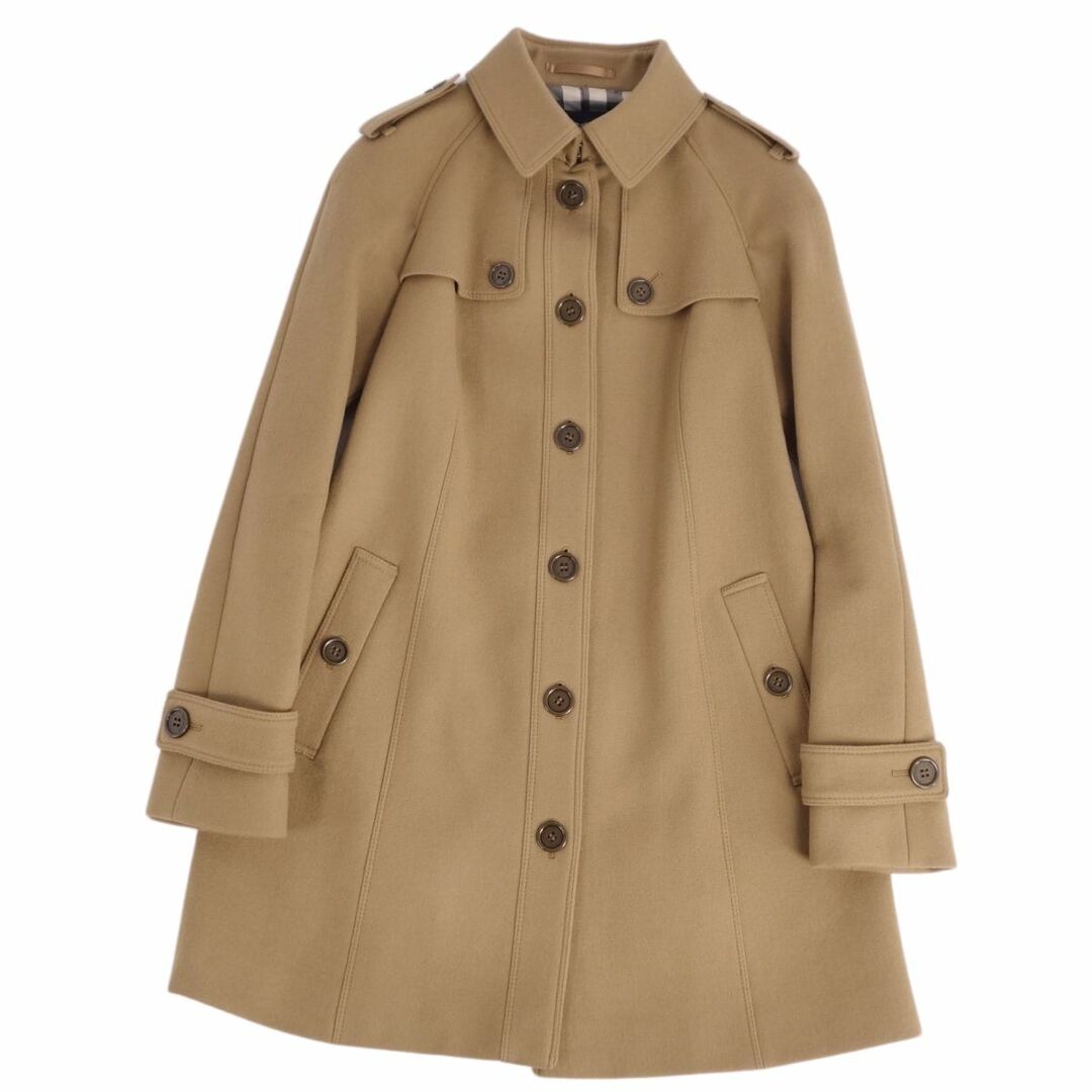 BURBERRY(バーバリー)の極美品 バーバリー ロンドン BURBERRY LONDON コート シングル トレンチコート 裏チェック ウール アウター レディース 40(M相当) ブラウン レディースのジャケット/アウター(トレンチコート)の商品写真