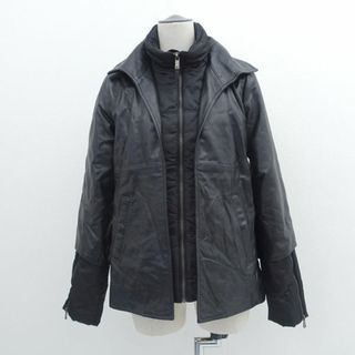 DIESEL BLACKGOLD /ディーゼル ブラックゴールド ◆レザージャケット/切替/中綿/ブラック/サイズ40 A62226170 【レディース/ガールズ/LADY/女性/婦人】 【古着】 レディースファッション【中古】 [0220475474](ロングコート)