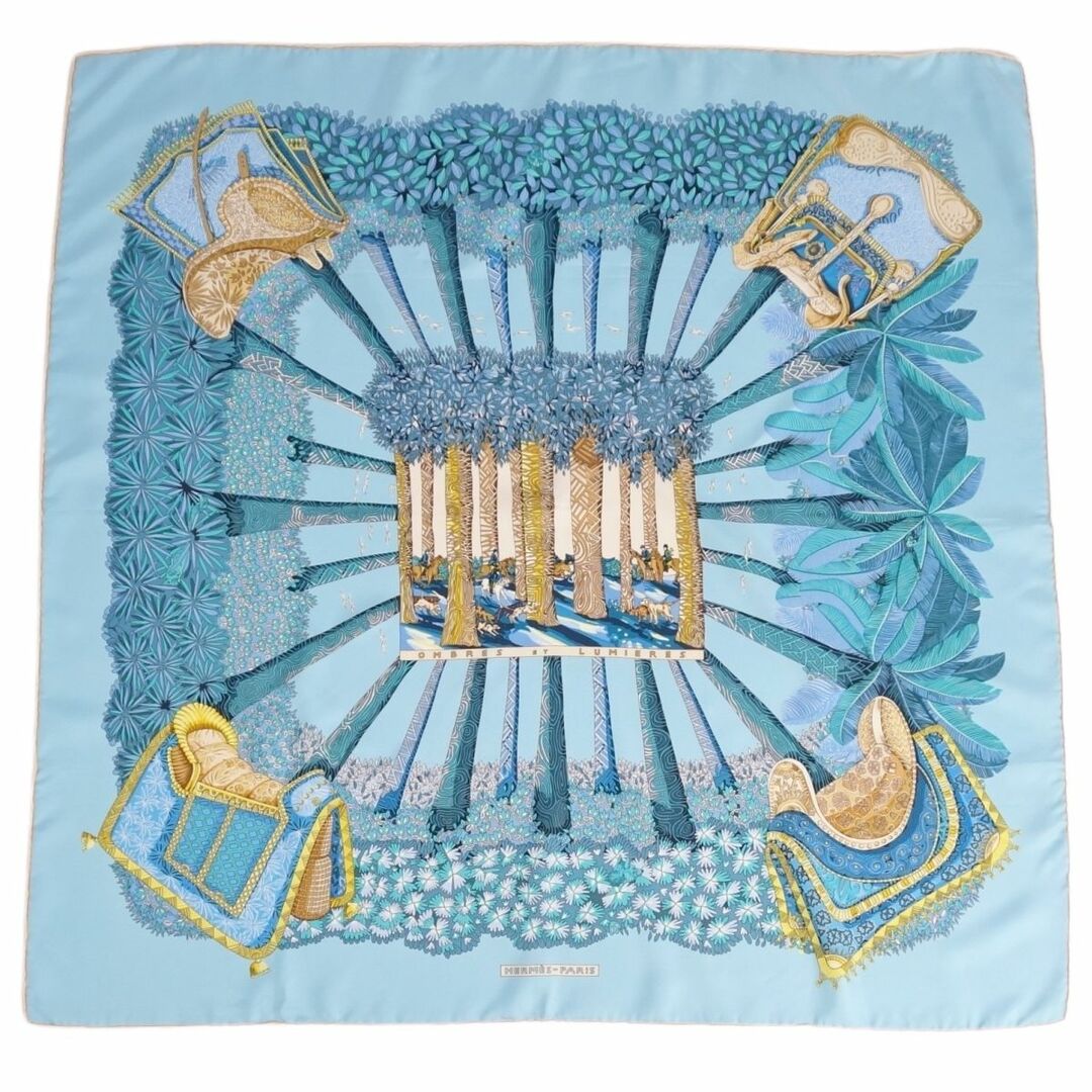 HERMES - 美品 エルメス HERMES スカーフ カレ90 OMBRES ET HERMES - 美品 エルメス HERMES スカーフ カレ90 OMBRES ET