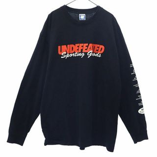 アンディフィーテッド(UNDEFEATED)のアンディフィーテッド ロゴプリント 長袖 Tシャツ L ブラック UNDEFEATED メンズ 古着 【231215】 メール便可(Tシャツ/カットソー(七分/長袖))