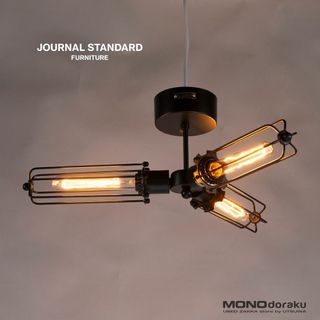 ジャーナルスタンダードファニチャー(journal standard Furniture)のジャーナルスタンダードファニチャー ペンダントランプ 2021年製 JSF WINCHESTER CEILING LIGHT3 ウィンチェスターシーリングライト 3灯 インダストリアル ヴィンテージ カフェ ACME(天井照明)