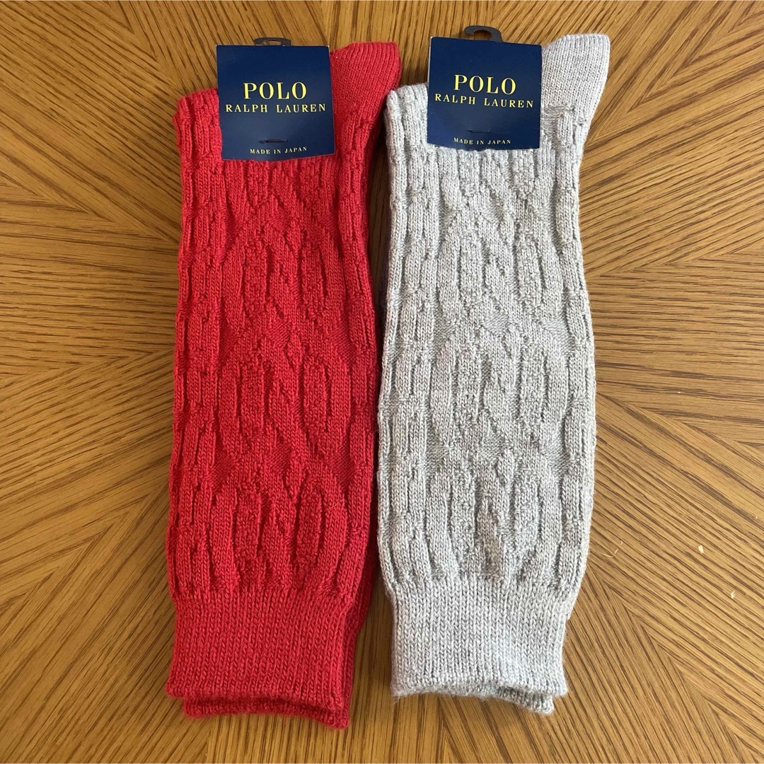 POLO RALPH LAUREN(ポロラルフローレン)の【新品・未使用】ポロラルフローレン★ハイソックス★2足セット★レディース レディースのレッグウェア(ソックス)の商品写真