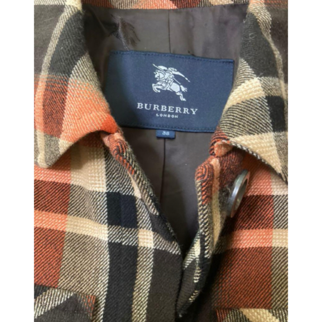 BURBERRY(バーバリー)の美品　バーバリー　ロンドン　コート　チェック　オレンジ レディースのジャケット/アウター(ロングコート)の商品写真