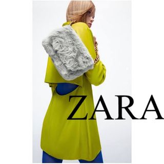 ザラ(ZARA)のZARA ザラ　ショルダーバッグ　バッグ　ファー　チェーン　人気　完売　グレー(ショルダーバッグ)