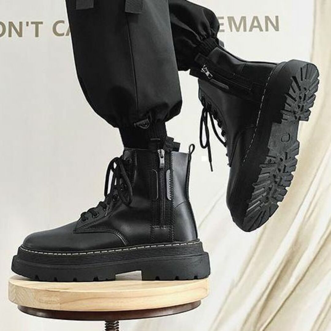 26cm10cmUPメンズシークレットブーツシューズ厚底身長が高くなる盛れる1 メンズの靴/シューズ(ブーツ)の商品写真