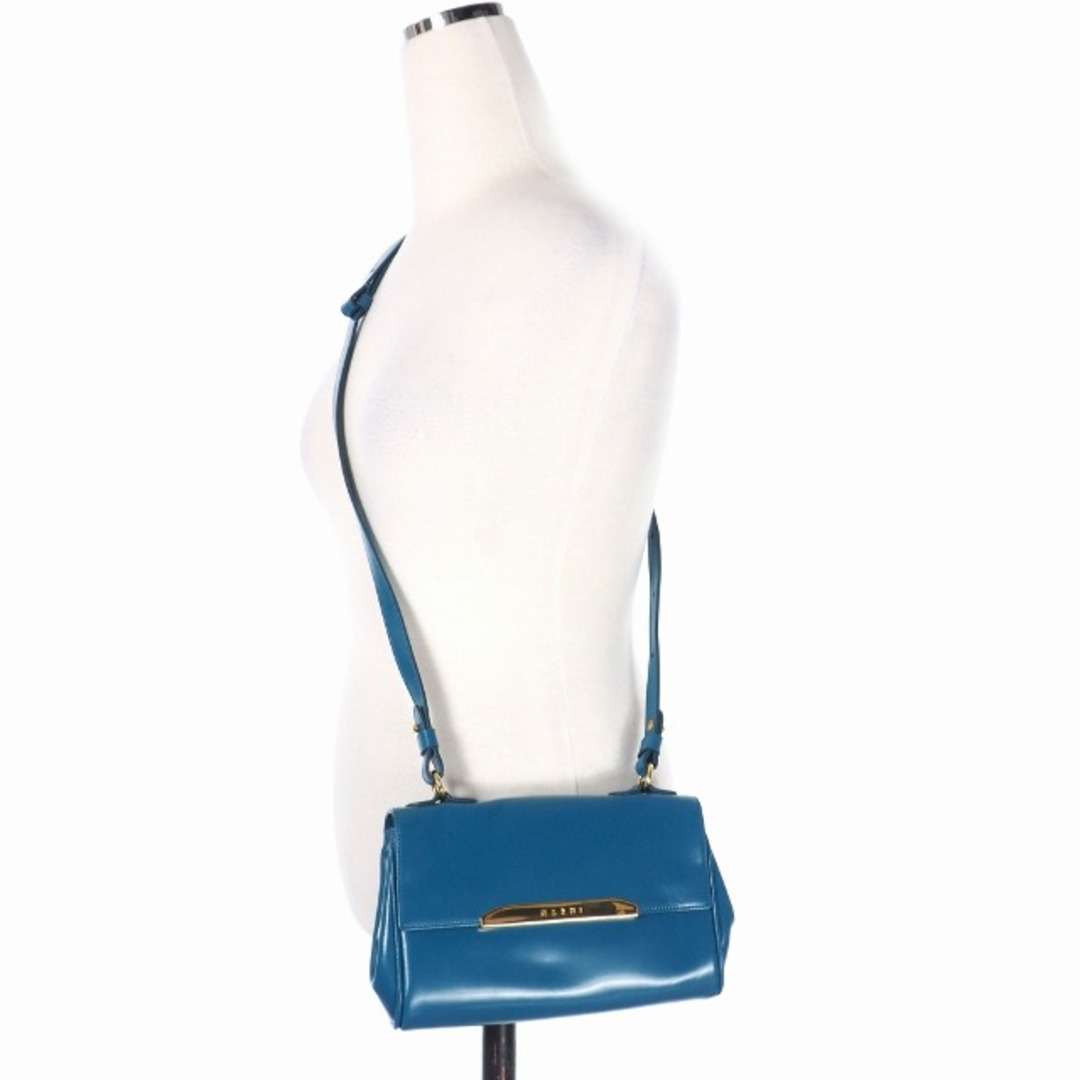 Marni(マルニ)のマルニ MARNI 21SS ミニショルダーバッグ レザー クロスボディ 青  レディースのバッグ(ショルダーバッグ)の商品写真