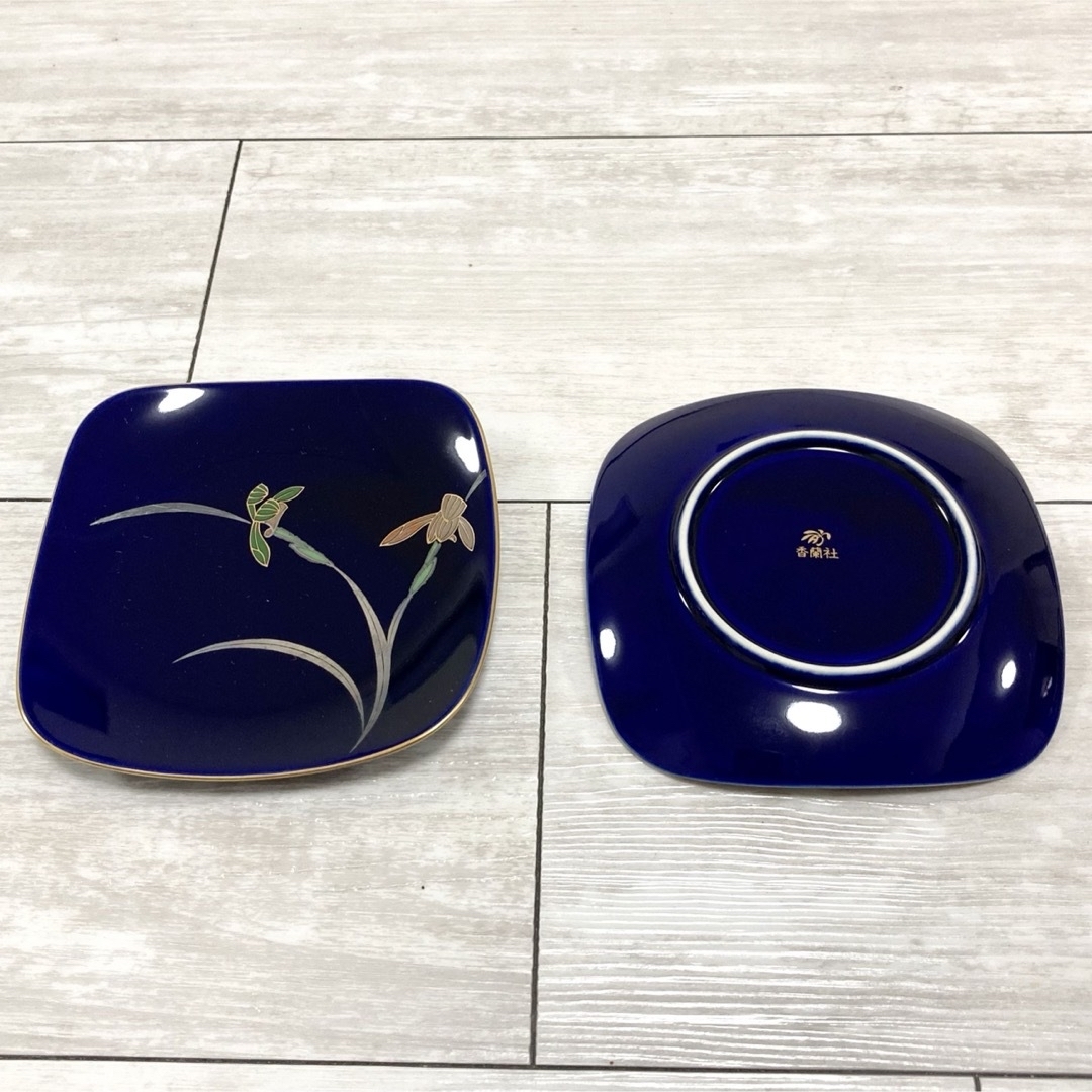 香蘭社 - 新品!香蘭社 瑠璃×菖蒲×金彩デザイン 小皿・銘々皿 皿 香蘭社 - 新品!香蘭社 瑠璃×菖蒲×金彩デザイン 小皿・銘々皿 皿