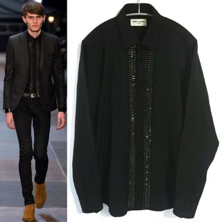 サンローラン(Saint Laurent)の13AW SAINT LAURENT PARIS クリスタル装飾シャツ(シャツ)