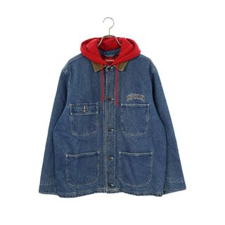 シュプリーム(Supreme)のシュプリーム  17AW  Hooded Chore Coat 裏地チェックフード付きデニムジャケット メンズ L(Gジャン/デニムジャケット)