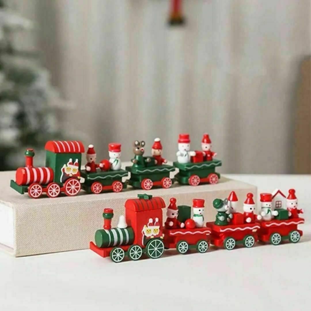 【即日発送可能】コンパクトサイズのクリスマスワンダー：お子様に愛される木製の玩具 キッズ/ベビー/マタニティのおもちゃ(電車のおもちゃ/車)の商品写真