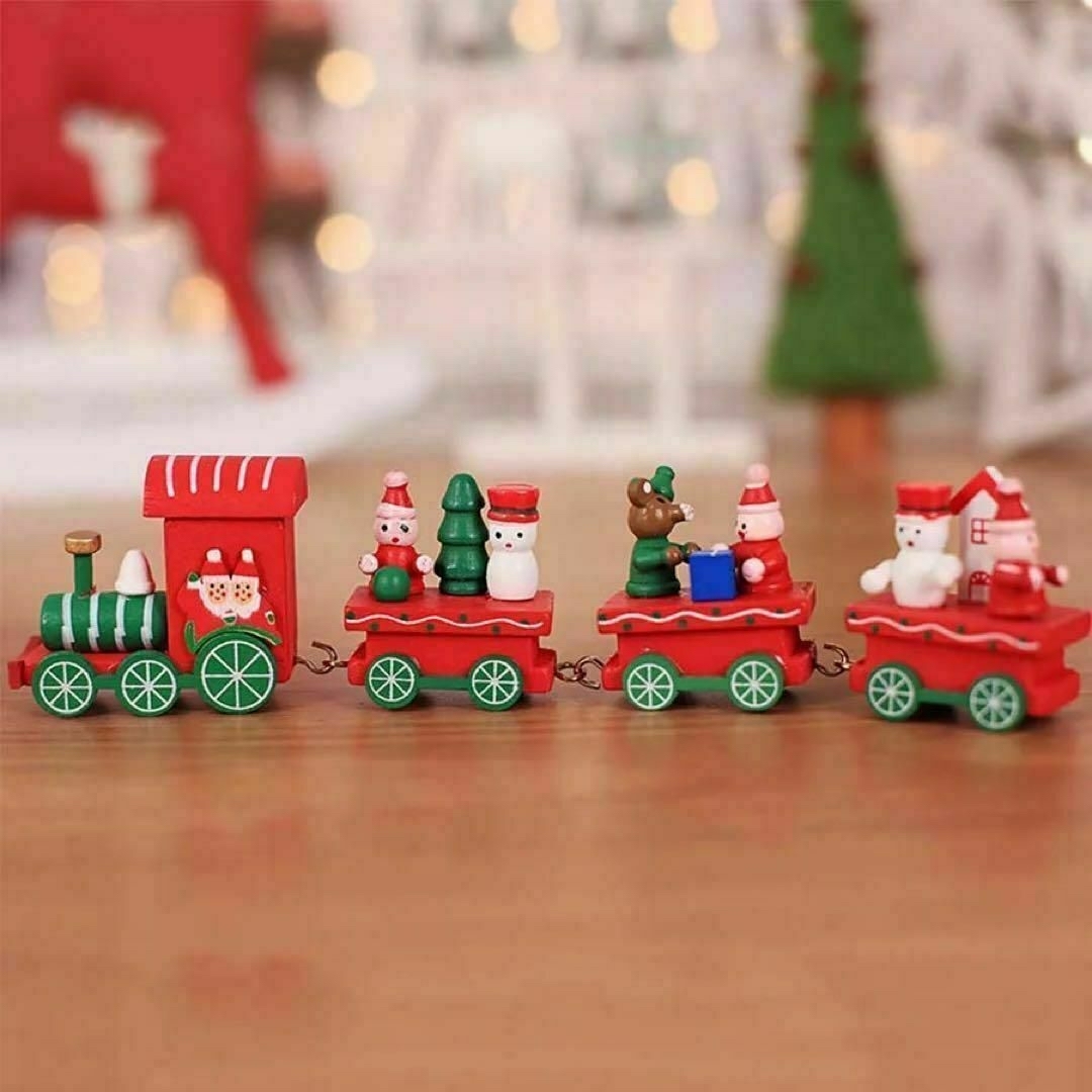 【即日発送可能】コンパクトサイズのクリスマスワンダー：お子様に愛される木製の玩具 キッズ/ベビー/マタニティのおもちゃ(電車のおもちゃ/車)の商品写真