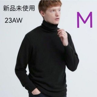 ユニクロ(UNIQLO)の新品未使用 ユニクロ カシミヤタートルネックセーター ブラック Mサイズ(ニット/セーター)