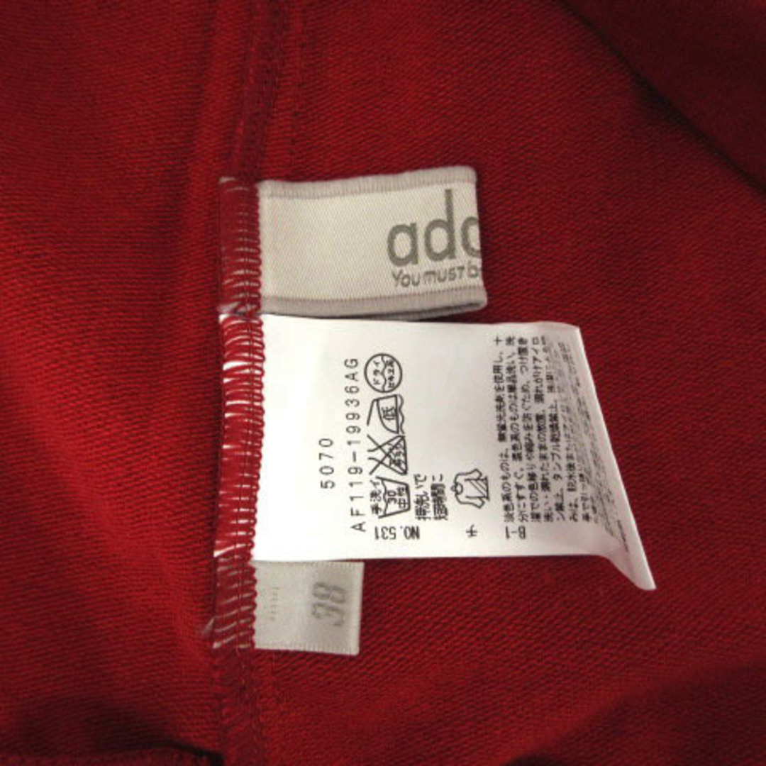 adabat(アダバット)のadabat ポロシャツ ハイネック ハーフジップ 袖ニット切替 ロゴ 赤 38 スポーツ/アウトドアのゴルフ(ウエア)の商品写真