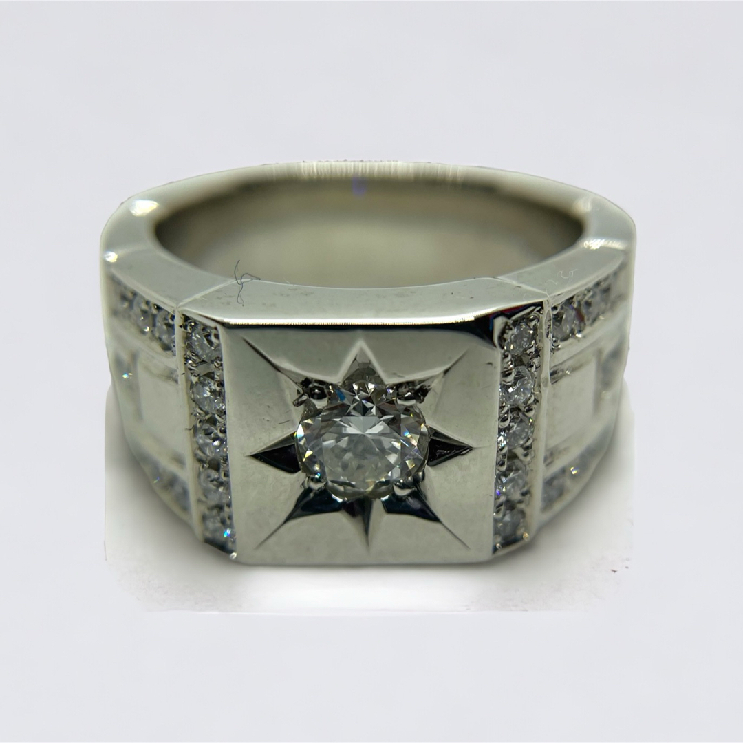 PT900 ダイヤモンド　リング　指輪　Diamond ダイヤ　プラチナ　#18 メンズのアクセサリー(リング(指輪))の商品写真