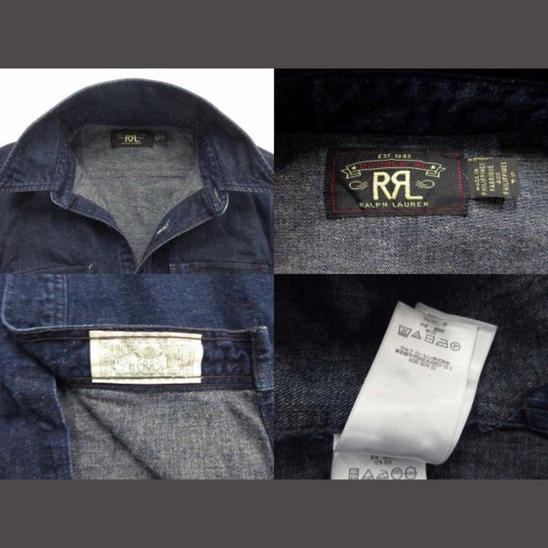 RRL(ダブルアールエル)のダブルアールエル RRL インディゴ コットンリネン デニム ワークシャツ S メンズのトップス(シャツ)の商品写真