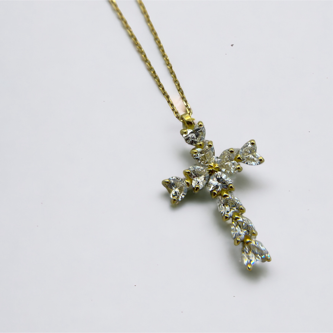 k18 クロス　トップ　cross top necklace ネックレス6面ダブル