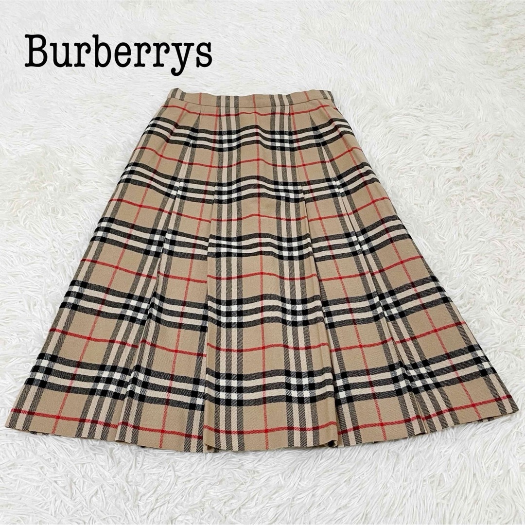 BURBERRY - Burberrys バーバリー ウールプリーツスカート ノバ