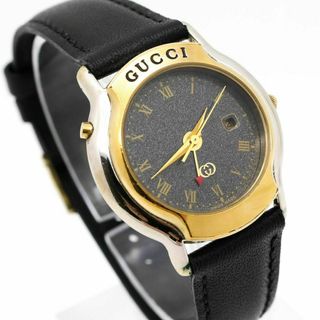 グッチ(Gucci)の《訳あり》GUCCI 腕時計 ブラック ラメ ヴィンテージ デイト レディースg(腕時計)