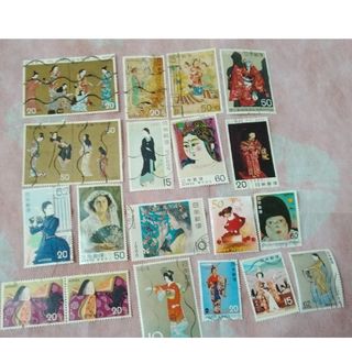 日本切手・記念切手・使用済み・女性・昭和レトロ（4)(使用済み切手/官製はがき)