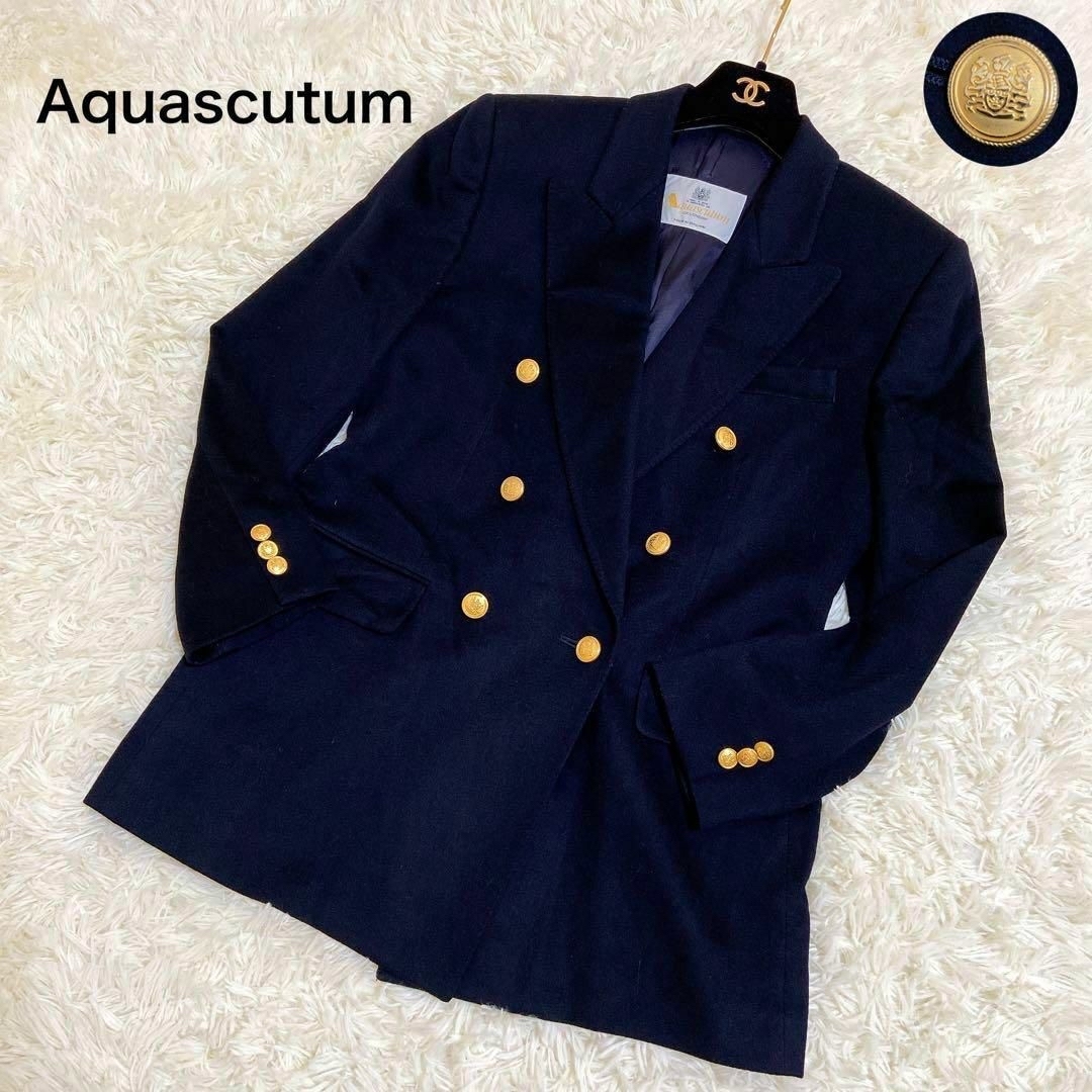 約36cm身幅Aquascutum アクアスキュータム　テーラードジャケット　ウール